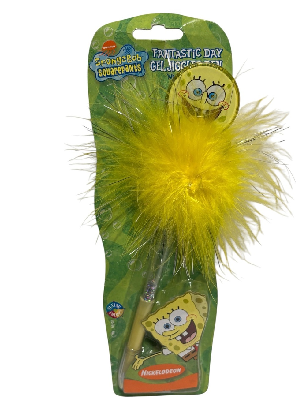 Vintage 2002 SpongeBob Squarepants Fantastic Day Gel Jiggler Pen Yellow NEW